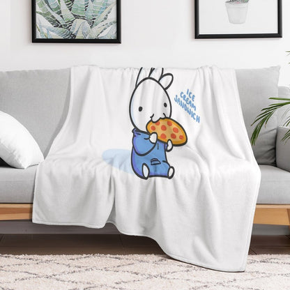 Ice Cream Sandwich Merch Ice Cream Sandwich Eat Pizza Throw Blanket