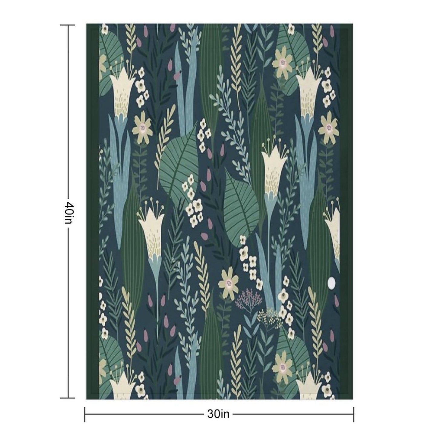 Wonderful Mid-Century Style Evening Lily And Wildflower Pattern Throw Blanket