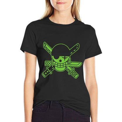 One Piece Anime Green Roronoa Zoro Jolly Roger Comfortable T-Shirt