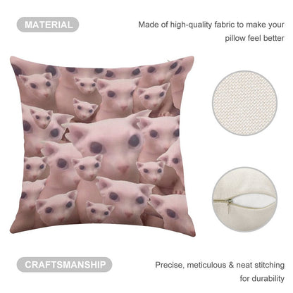 Bingus Pattern Linen Throw Pillow Cover