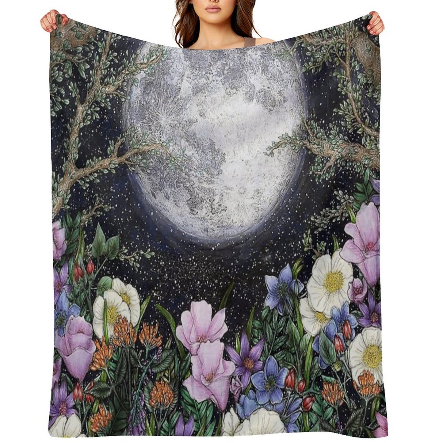 Midnight in The Garden II Throw Blanket