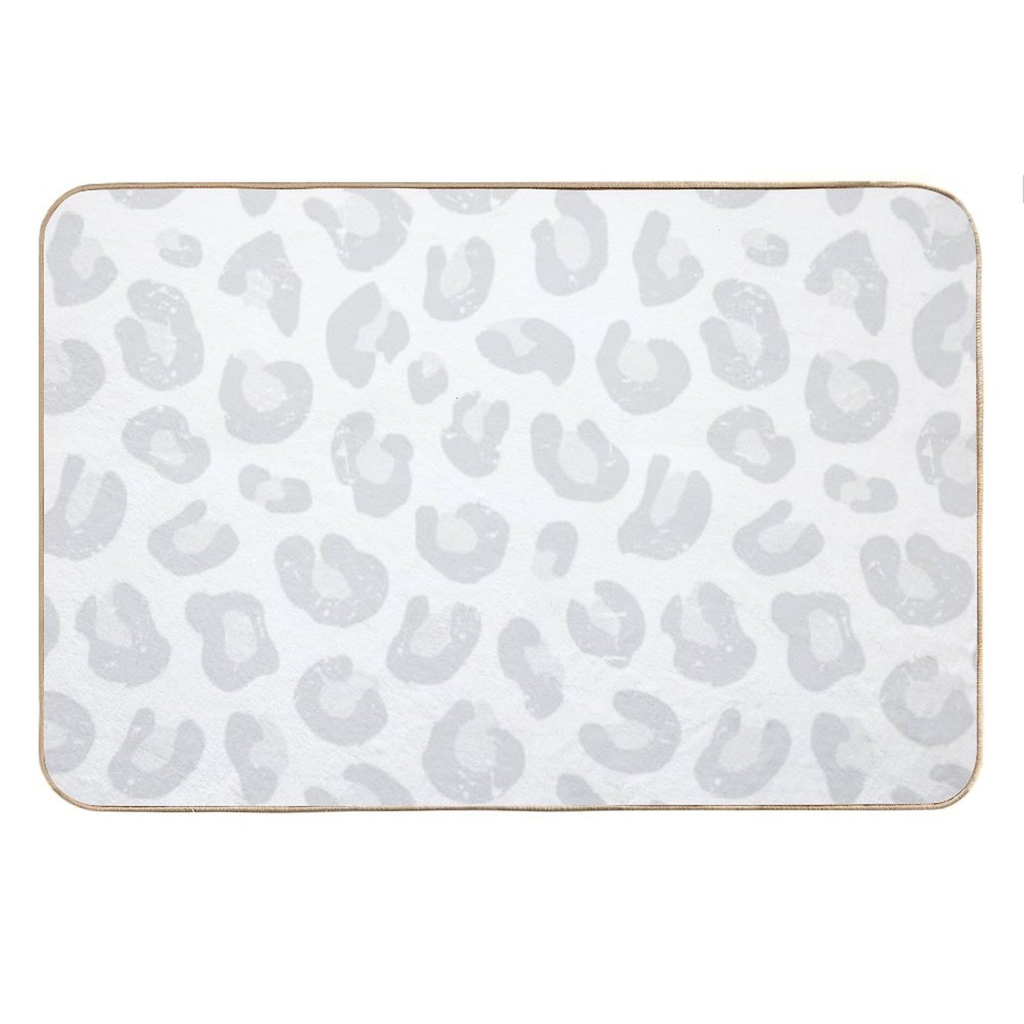 Leopard Print - Silver Gray And White Bath Mat