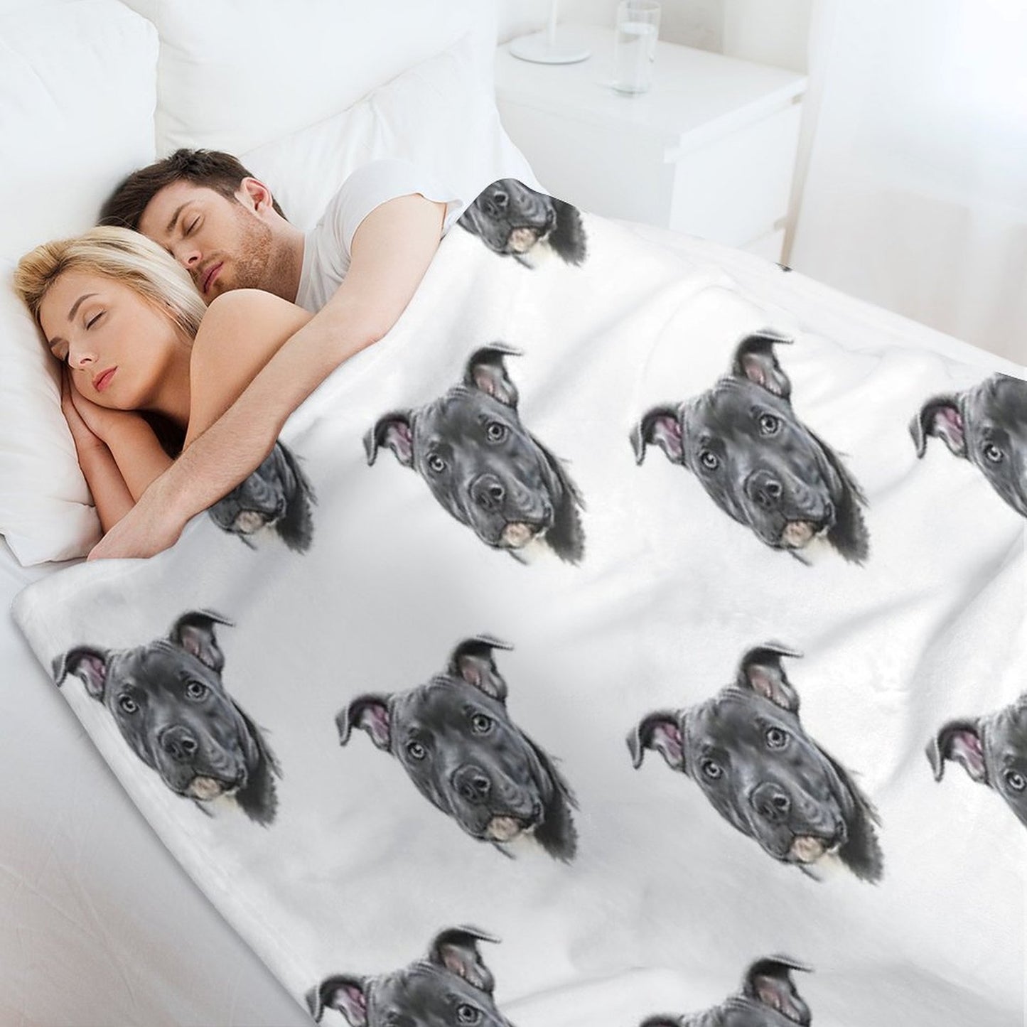 Blue Staffy Throw Blanket