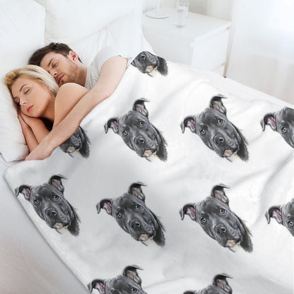 Blue Staffy Throw Blanket