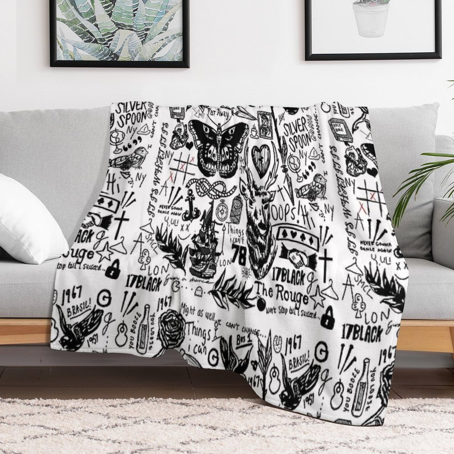 Tattoos Collage Throw Blanket