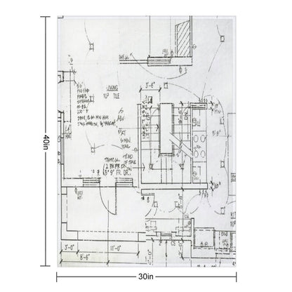 Architects Blueprint - Architecture Pattern Throw Blanket