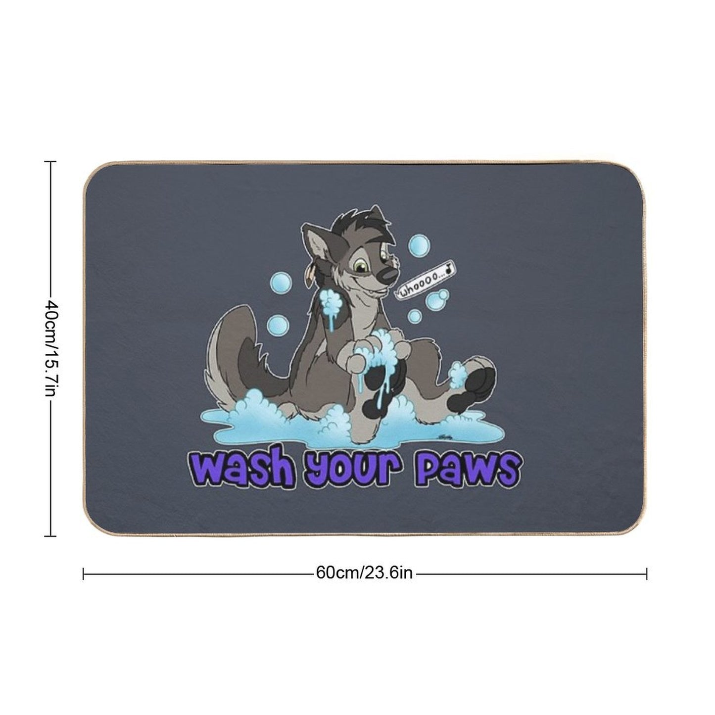 Wash Your Paws - Wolf Bath Mat