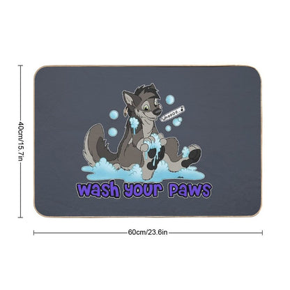 Wash Your Paws - Wolf Bath Mat