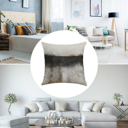 Soot And Gold Linen Throw Pillow Cover