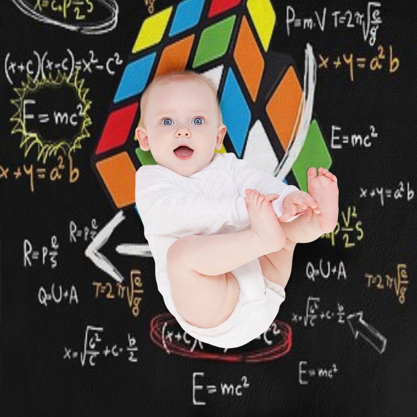 Cool Math Rubik Rubix Rubics Player Cube Math Lovers T-Shirt Throw Blanket