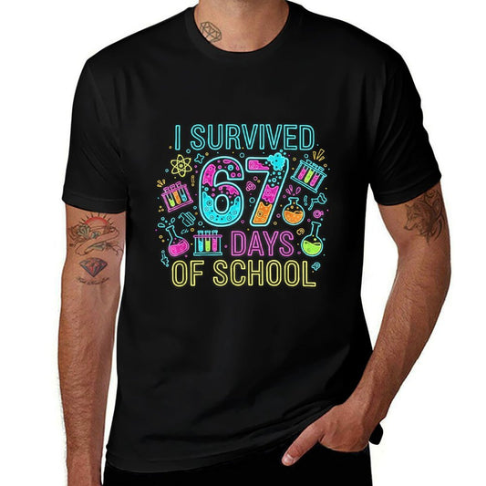 I Survived 67 Days of School Funny 67 Meme Science Teacher  Breathable T-Shirt