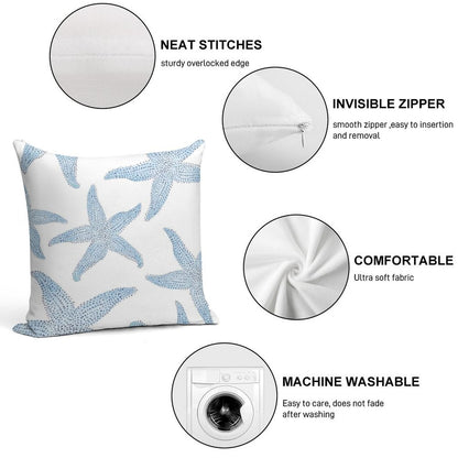 Dancing Blue Starfish Soft Style Accent Throw Pillow