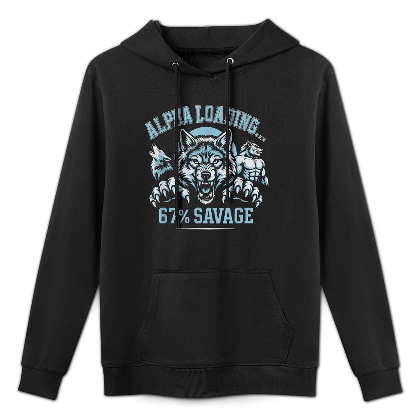 Alpha Wolf Loading 67 Savage Funny Gen Z Meme Moisture-Wicking Hoodie