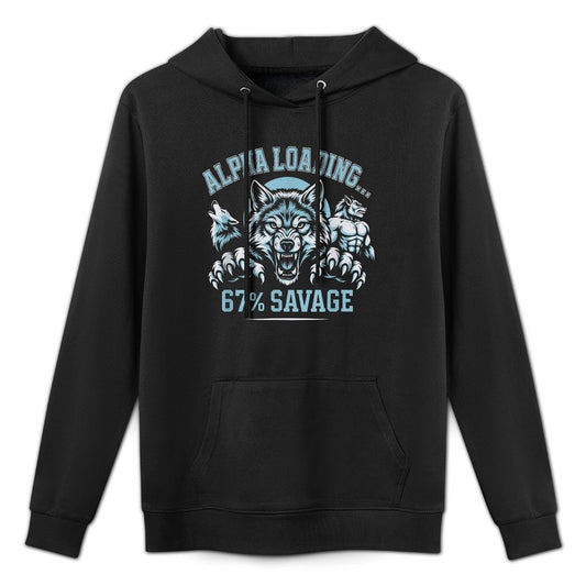 Alpha Wolf Loading 67 Savage Funny Gen Z Meme Moisture-Wicking Hoodie
