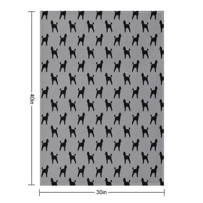 Black Toy Poodle Silhouette(s) Throw Blanket