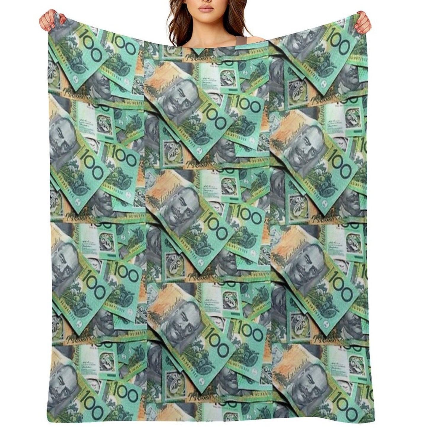 Australian $100 Notes Throw Blanket