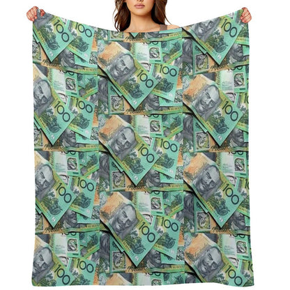 Australian $100 Notes Throw Blanket