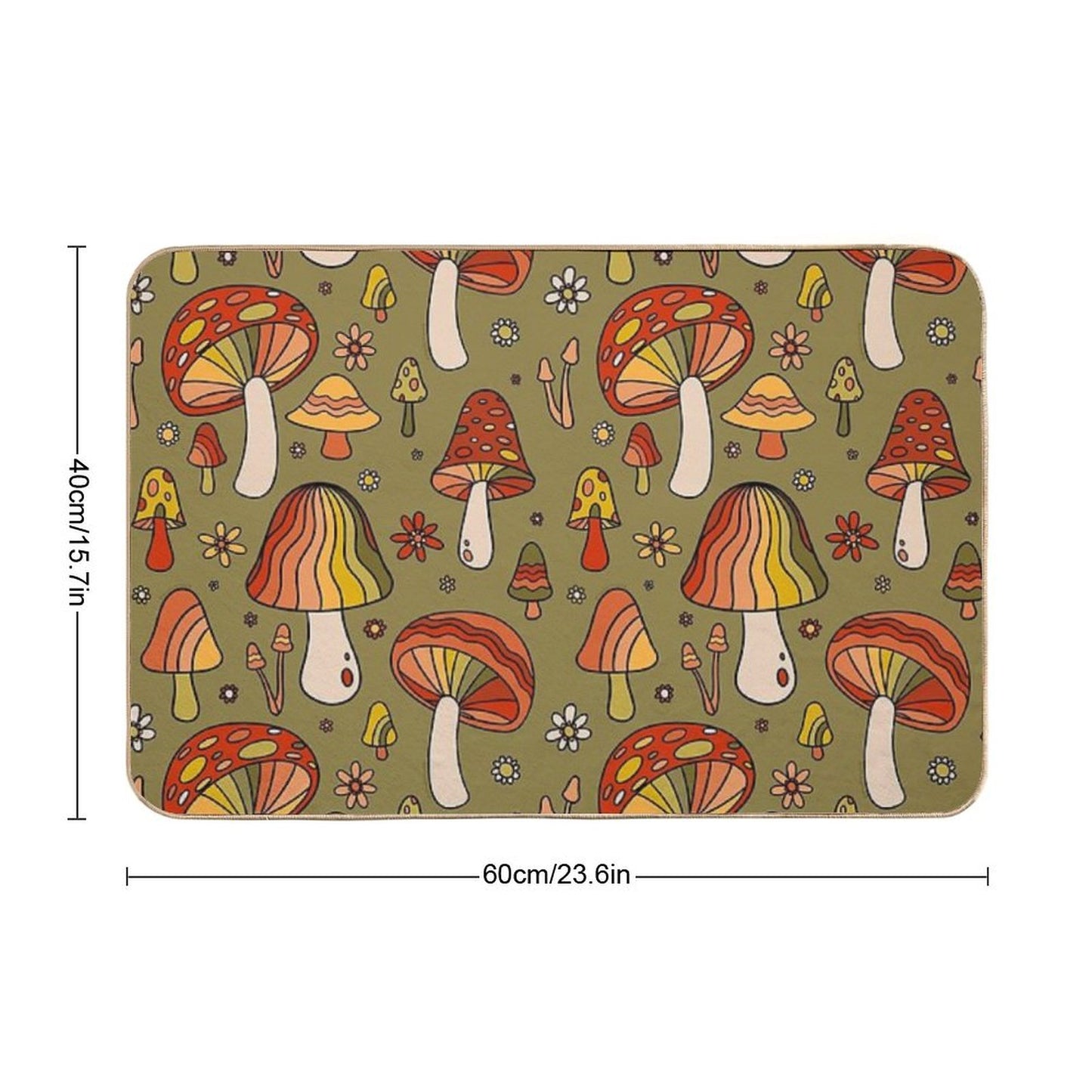 Mushroom Print Bath Mat