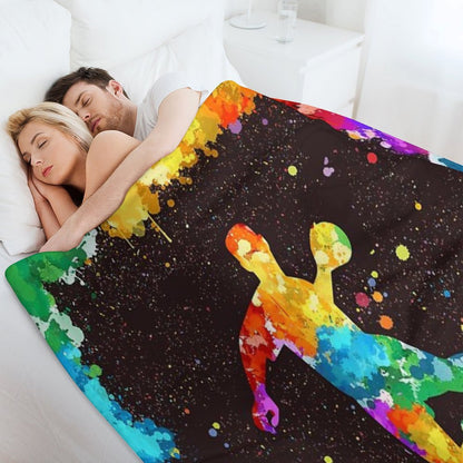 Handball Art Watercolor Throw Blanket