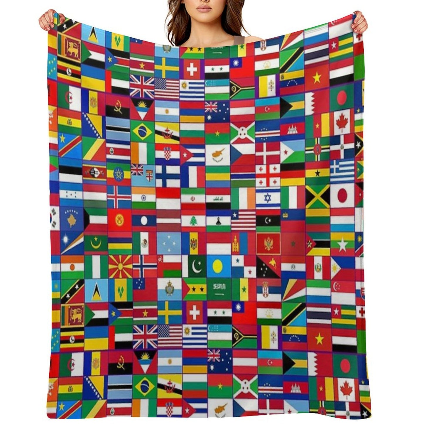 World Flags Throw Blanket