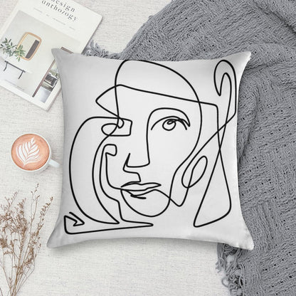 Abstract Face 1 Soft High-Density Material Throw Pillow