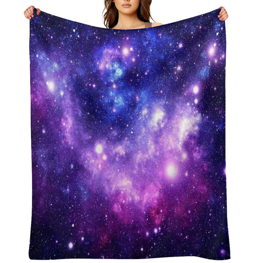Purple Blue Galaxy Nebula Throw Blanket