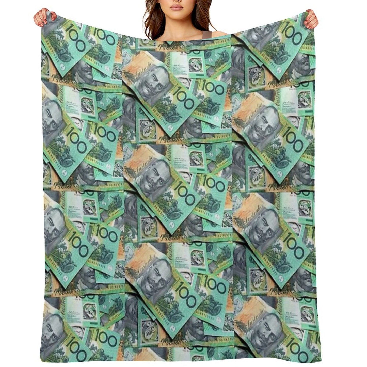 Australian $100 Notes Throw Blanket
