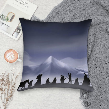 Fellowship of The Ring (with Background) Soft Durable Construction Throw Pillow