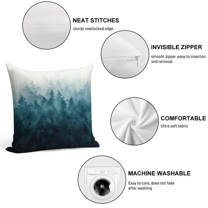 The Heart Of My Heart  So Far From Home In A Misty Foggy Fall Wilderness Forest Soft High-Density Material Throw Pillow