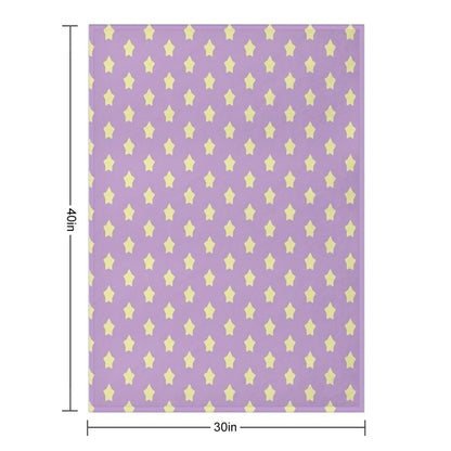 Yellow Stars on Purple Pop Throw Blanket
