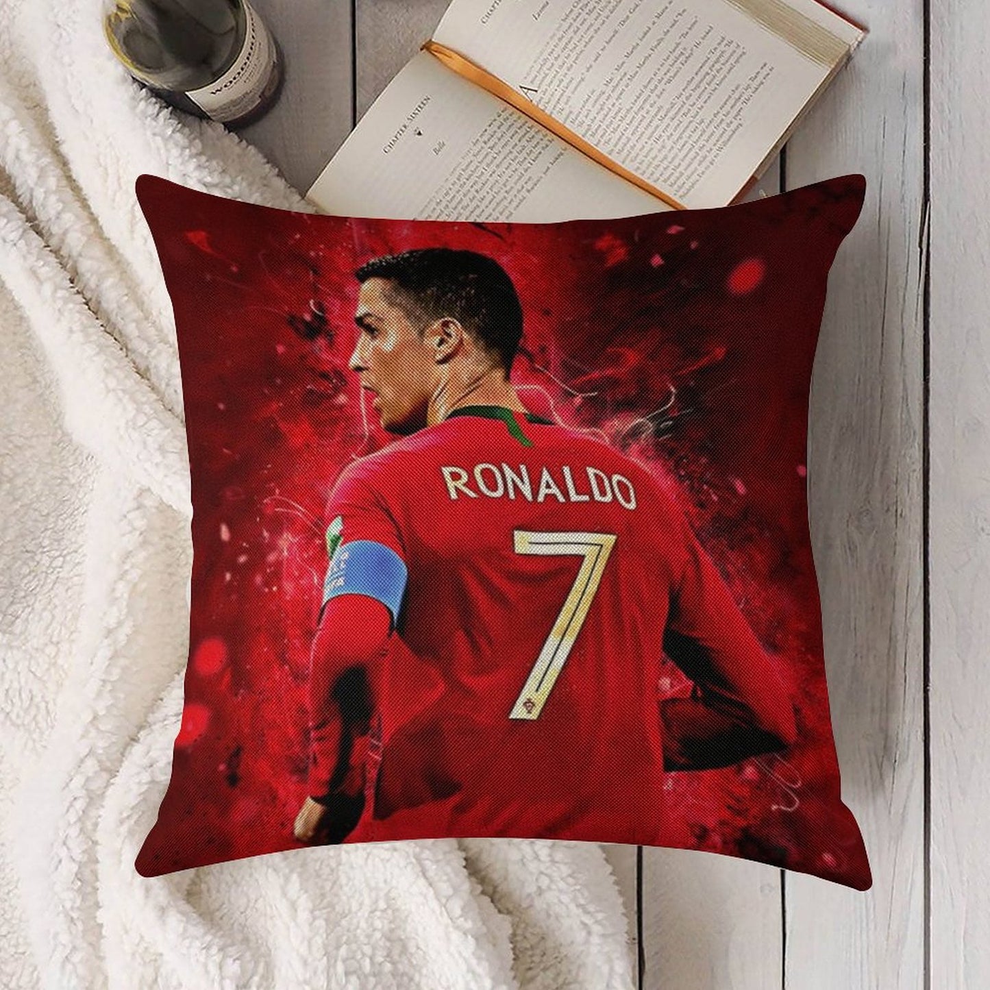 Cristiano Ronaldo Linen Throw Pillow Cover