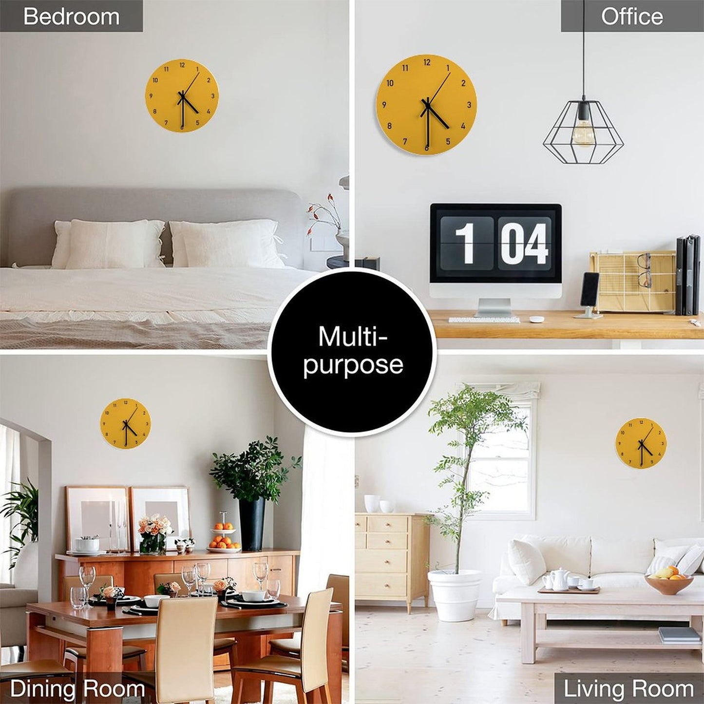 Clock Numbers Mustard 2 Wall Clock