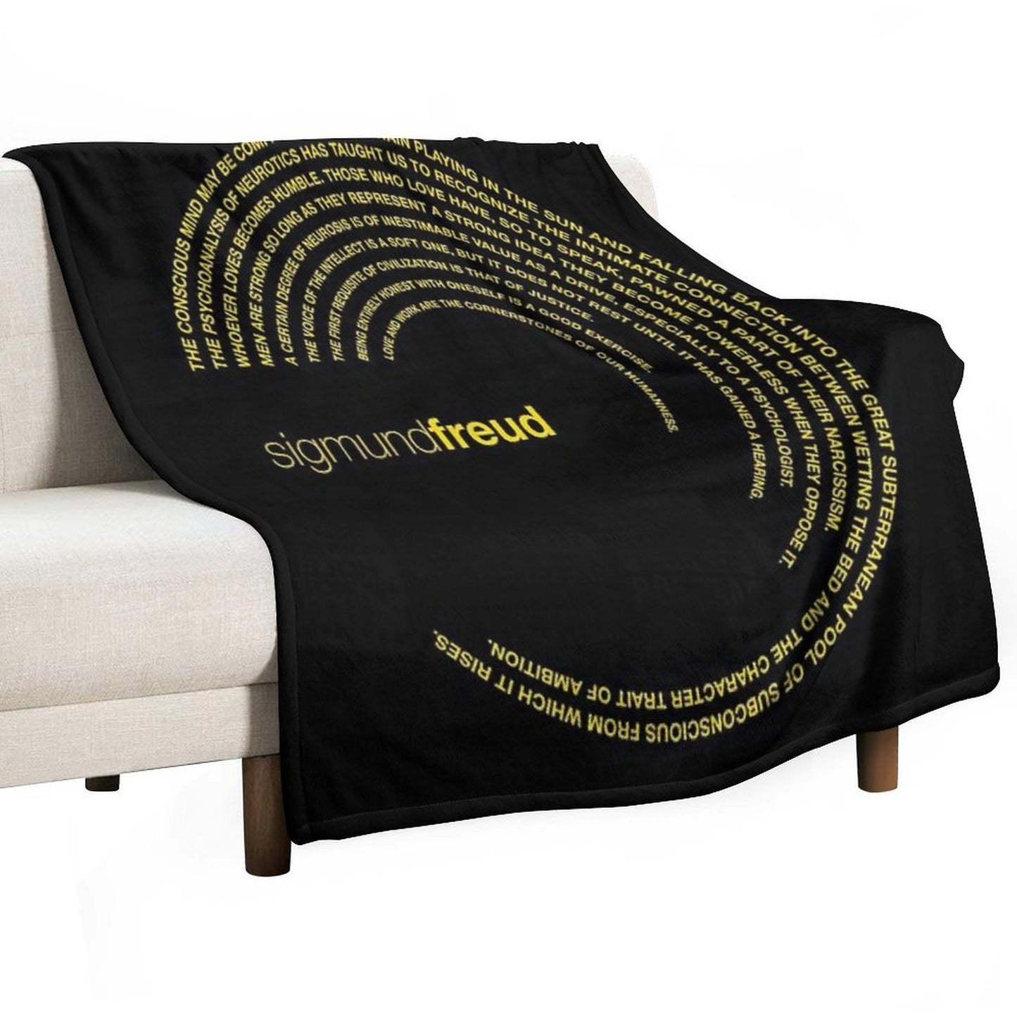 Sigmund Freud Quotes. (gold) Throw Blanket