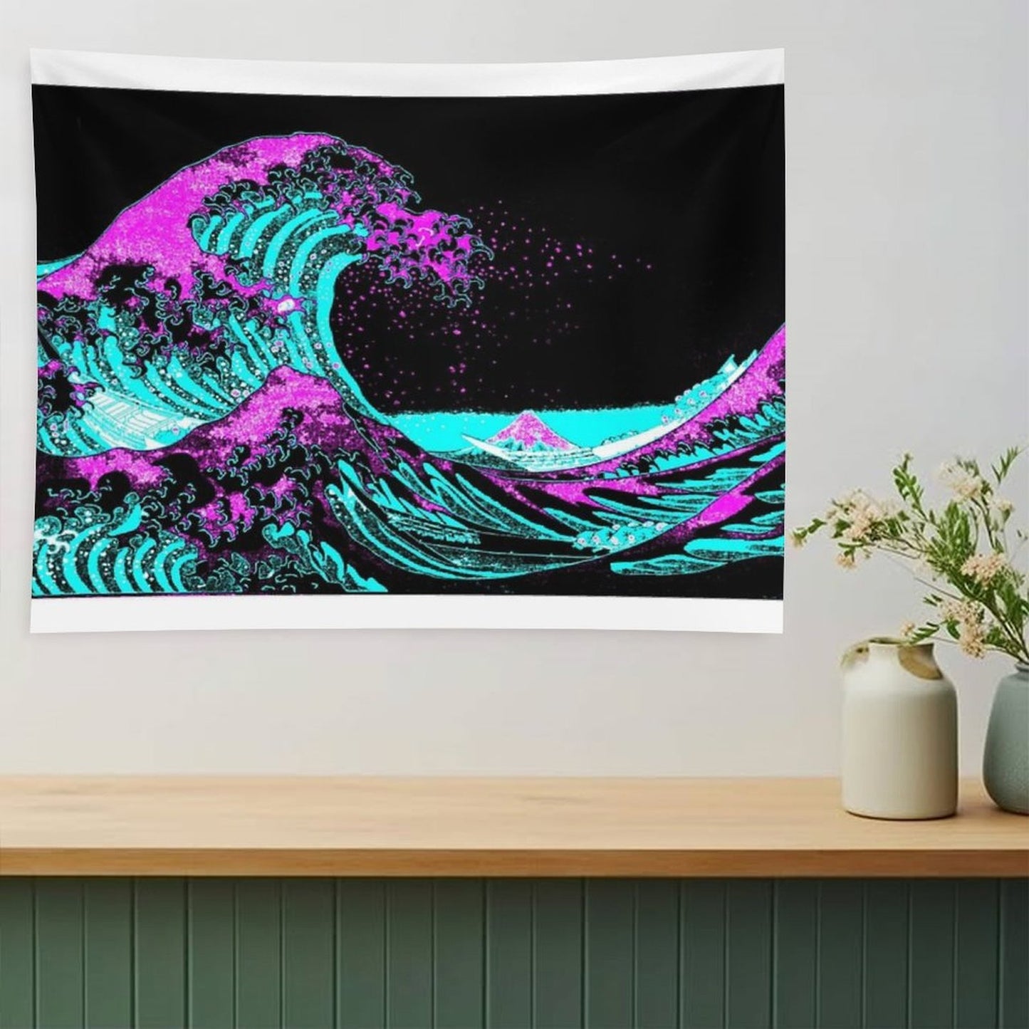 Vapourwaves Japanese Digital Art Tapestry