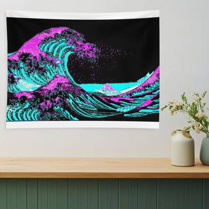 Vapourwaves Japanese Digital Art Tapestry