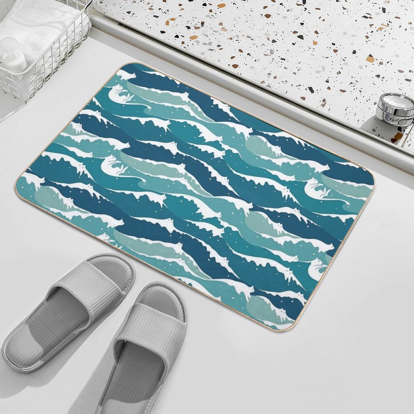 Cat Landscape 135 Cat Waves Bath Mat