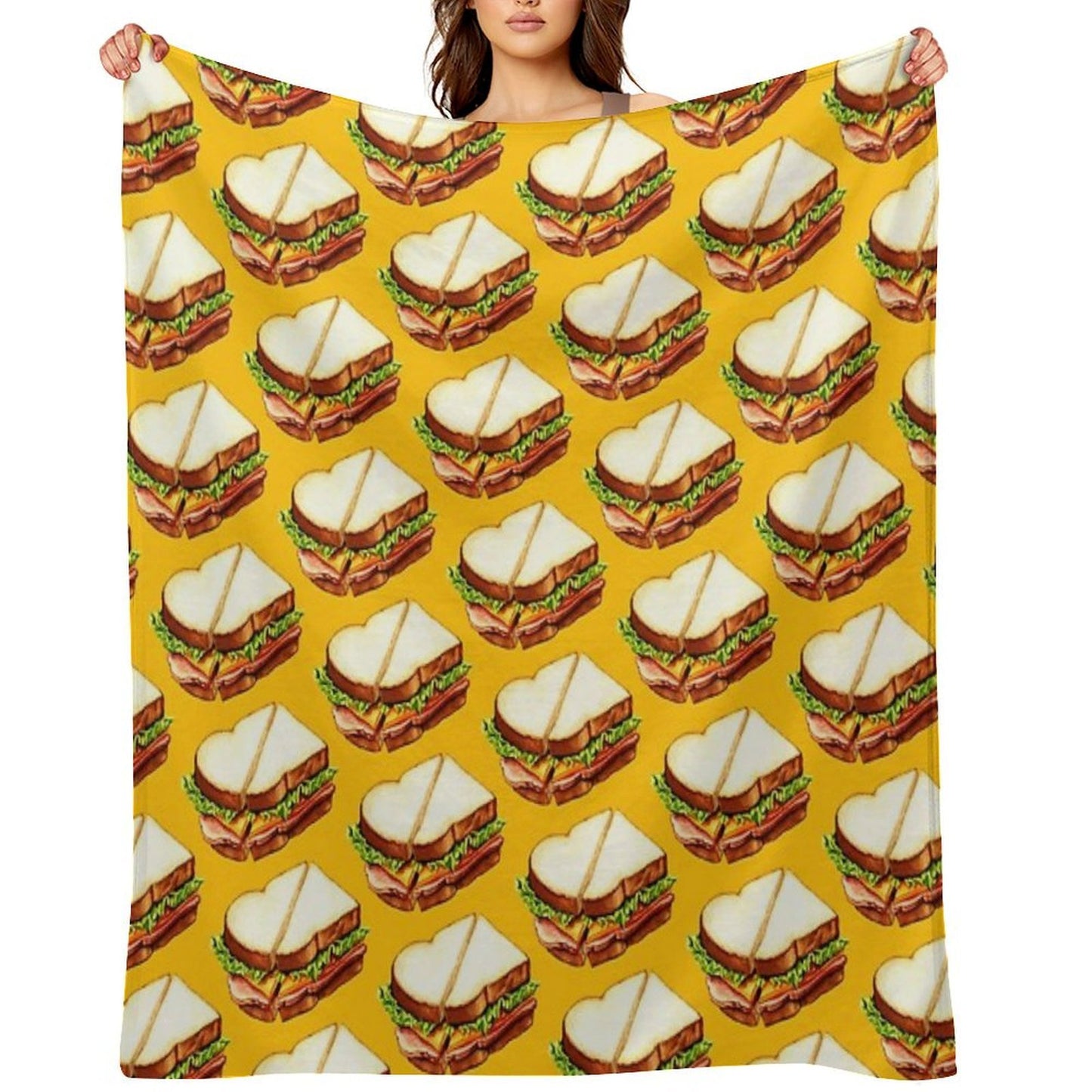 Ham Sandwich Pattern Throw Blanket