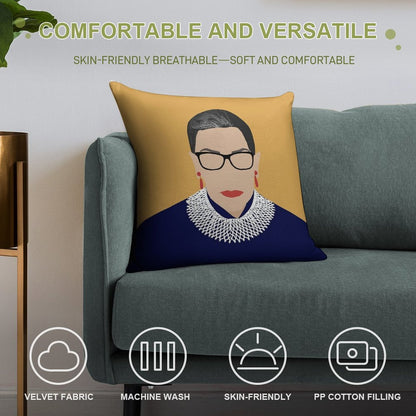 Ruth Bader Ginsburg Soft Ultra-Soft Texture Throw Pillow