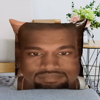 Kanye West Stretched Meme  TikTok Meme  Ye Linen Throw Pillow Cover
