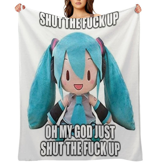 Hatsune Miku Plush Asks U 2 Cease Throw Blanket