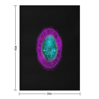 Bill Cipher Symbol Bluegreenpurple Throw Blanket