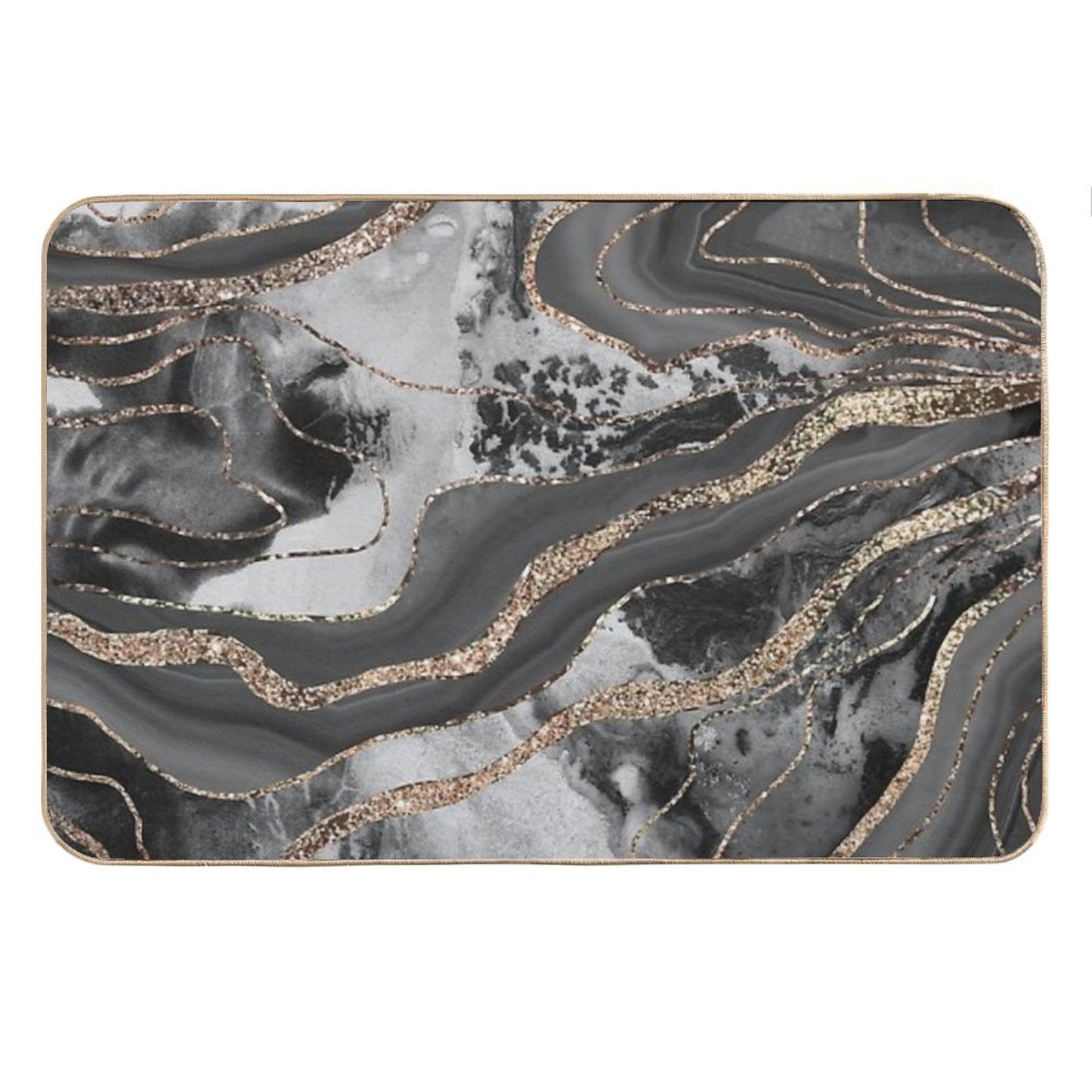 Liquid Marble Agate Glam #9 (Photo of Glitter Only - Not Reflective) Bath Mat