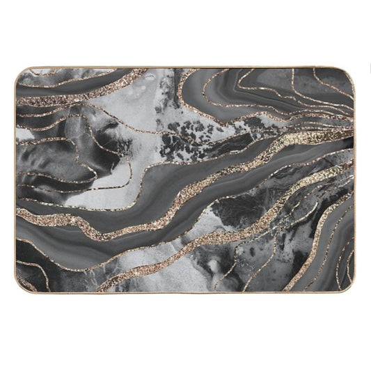 Liquid Marble Agate Glam #9 (Photo of Glitter Only - Not Reflective) Bath Mat