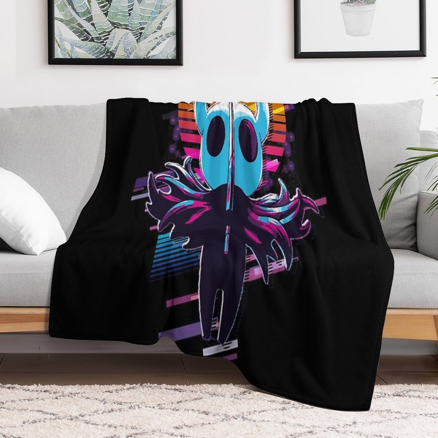 The Knight - Hollow Knight 80s Retro Throw Blanket
