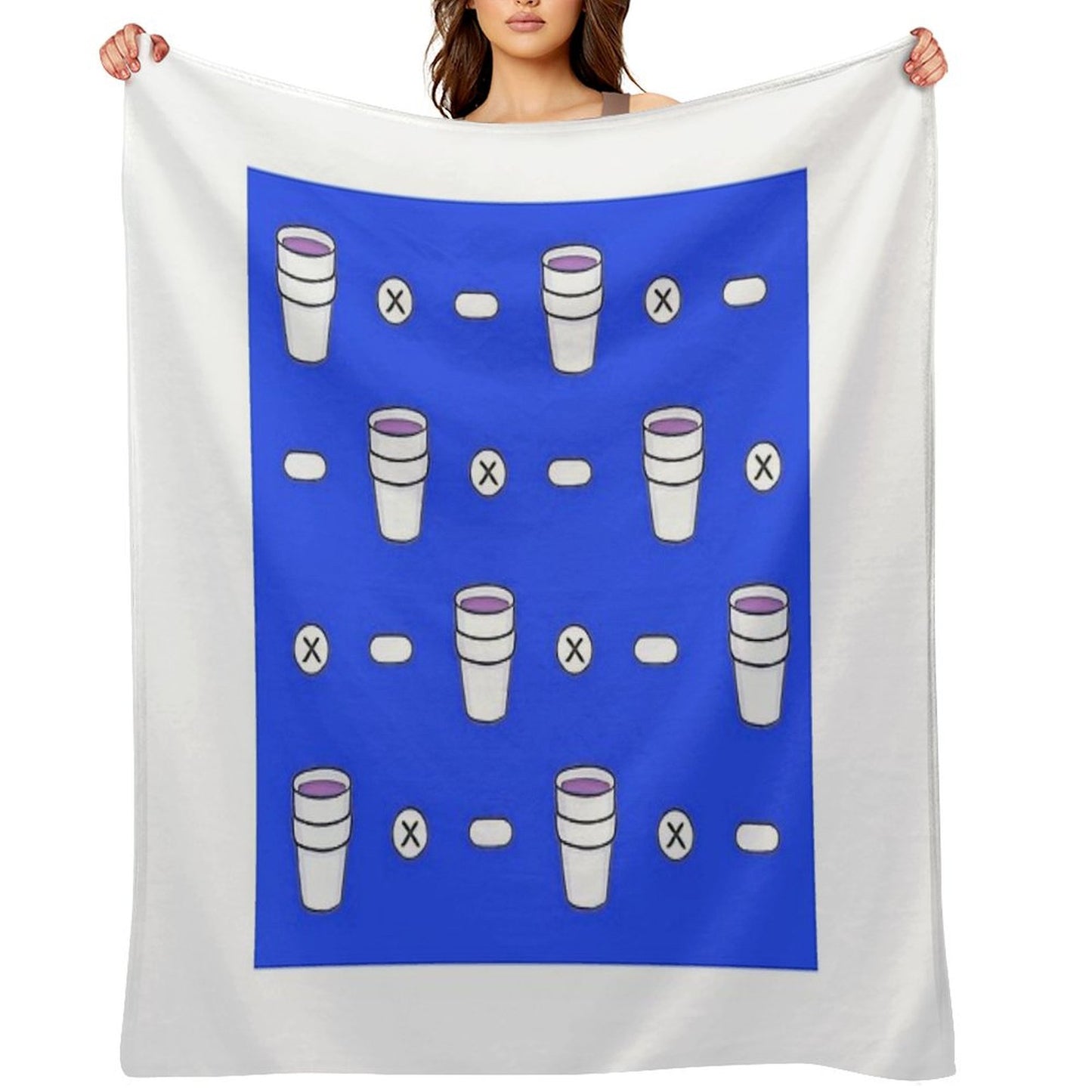Lean & Pills (Dark Blue) Throw Blanket