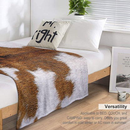 Cow Hide Brown & White Throw Blanket