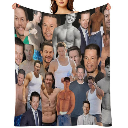 Mark Wahlberg Photo Collage Throw Blanket