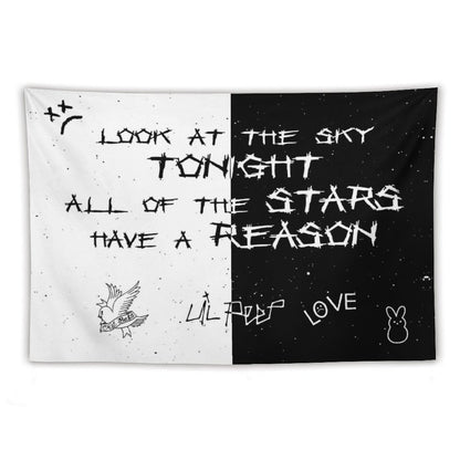Lil Peep White And Black Star Tapestry