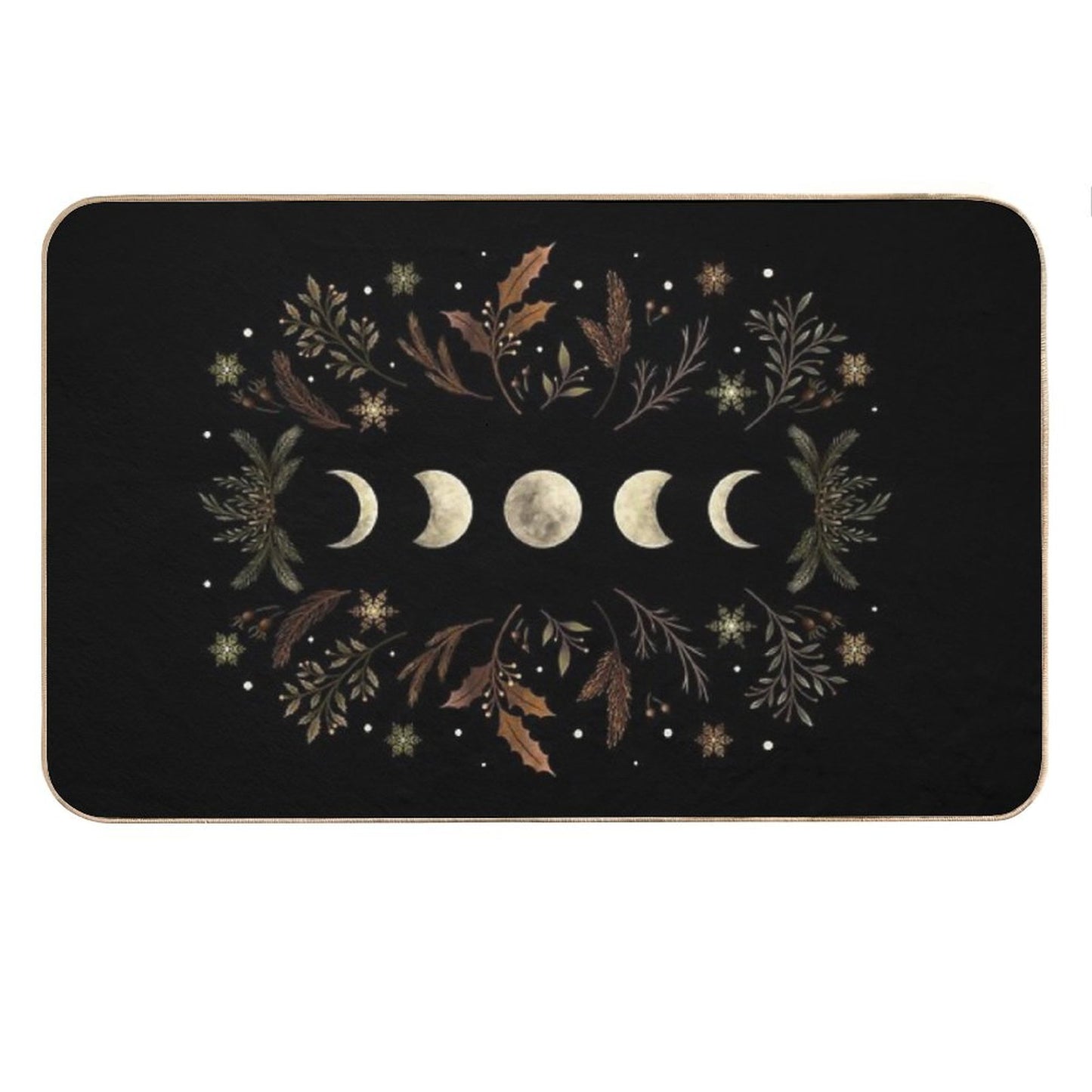 Moonlit Garden-Winter Brown Bath Mat
