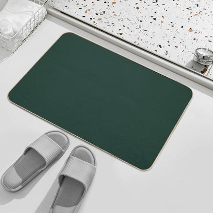 Forest Green Solid Color Bath Mat